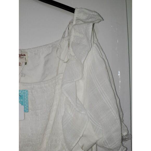 A Hayden Los Angeles Women's Dress Peasant Cottage Core Boho White Size 1X NWT - Picture 5 of 10